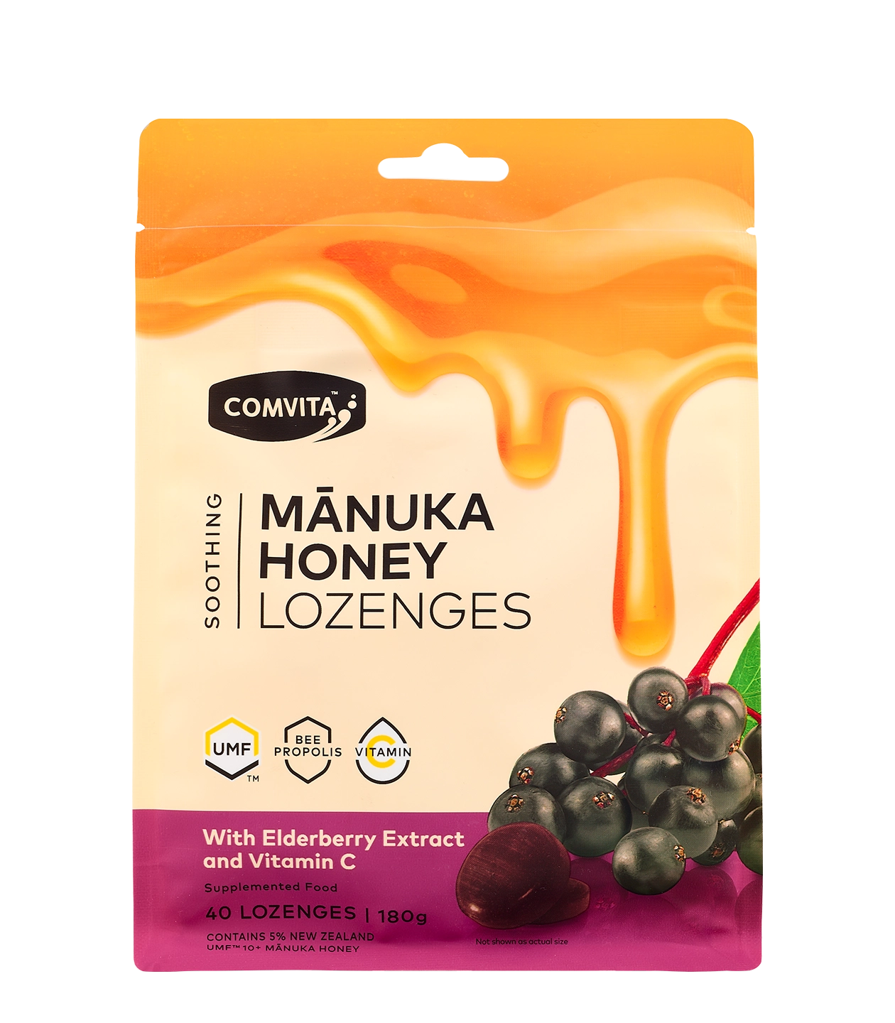 Comvita Mānuka Honey Lozenges - Elderberry New! 40s