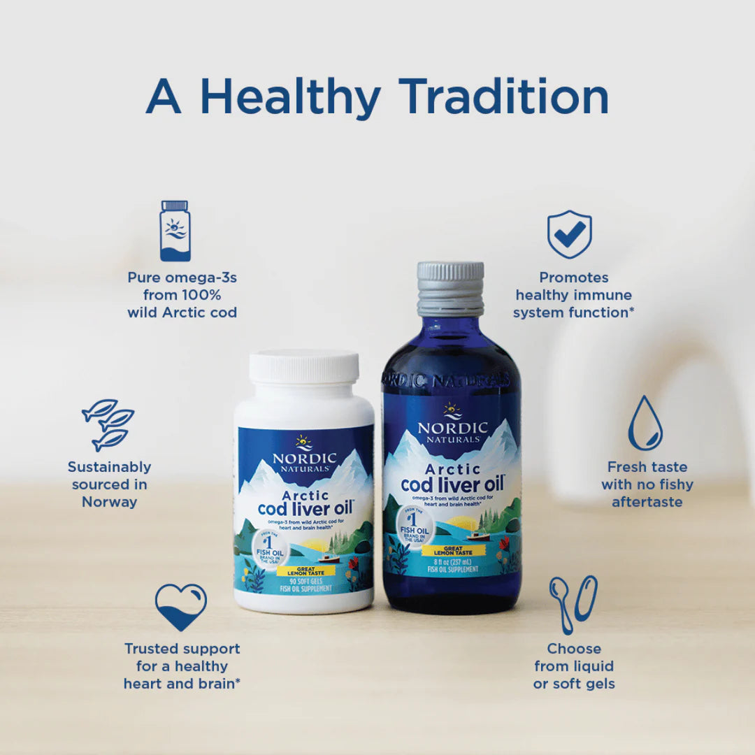 Nordic Naturals Arctic Cod Liver Oil - Lemon 180sg