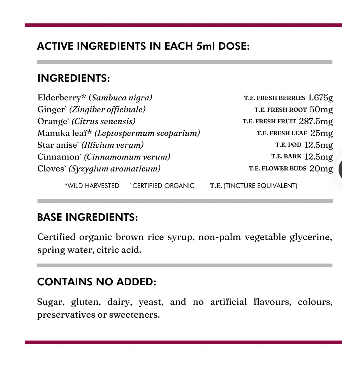 Wild Dispensary Immune Tonic 300ml