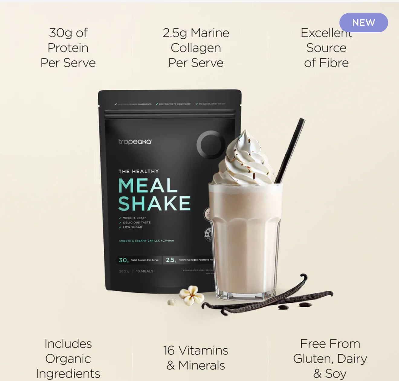 Tropeaka Meal shake 560g Vanilla Flavour