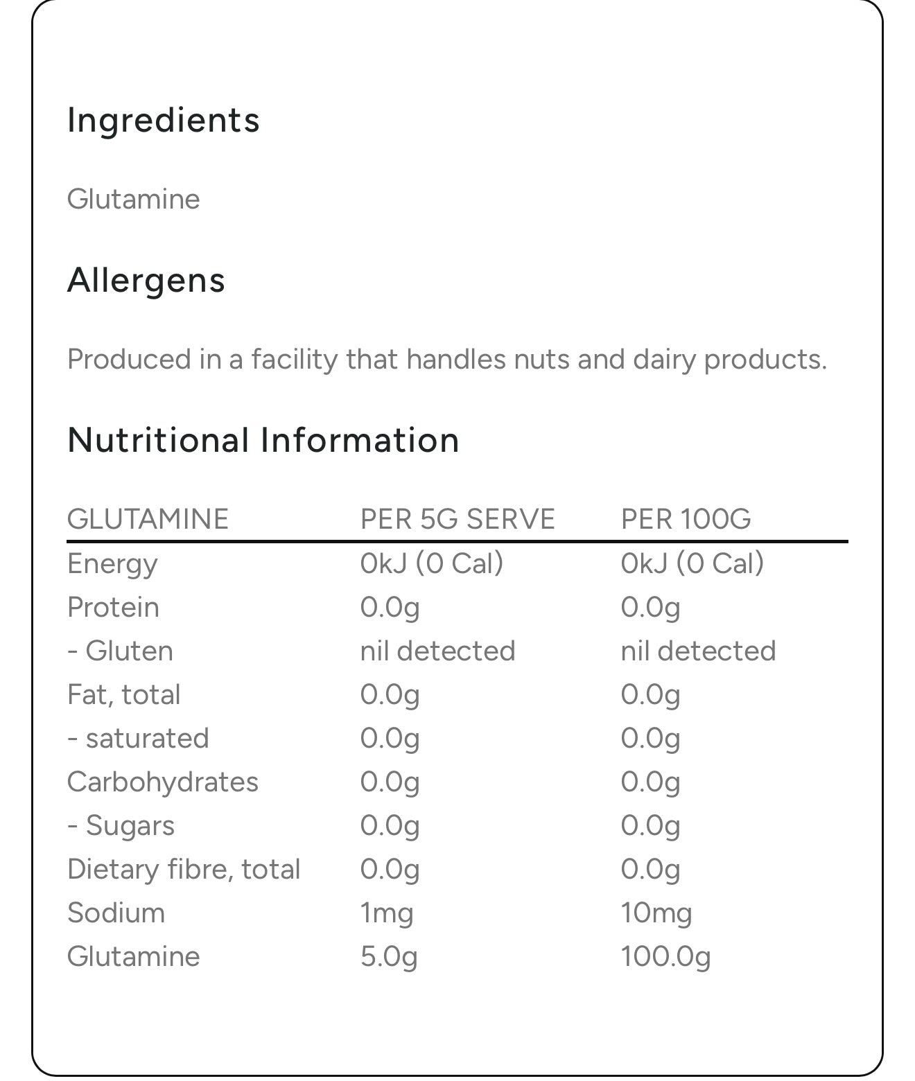 True Glutamine 250gm (50 Serves)