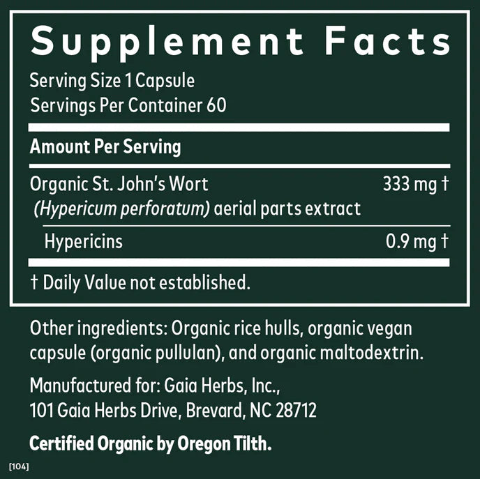 Gaia Herbs St.John's Wort Stress Support 60 capsules