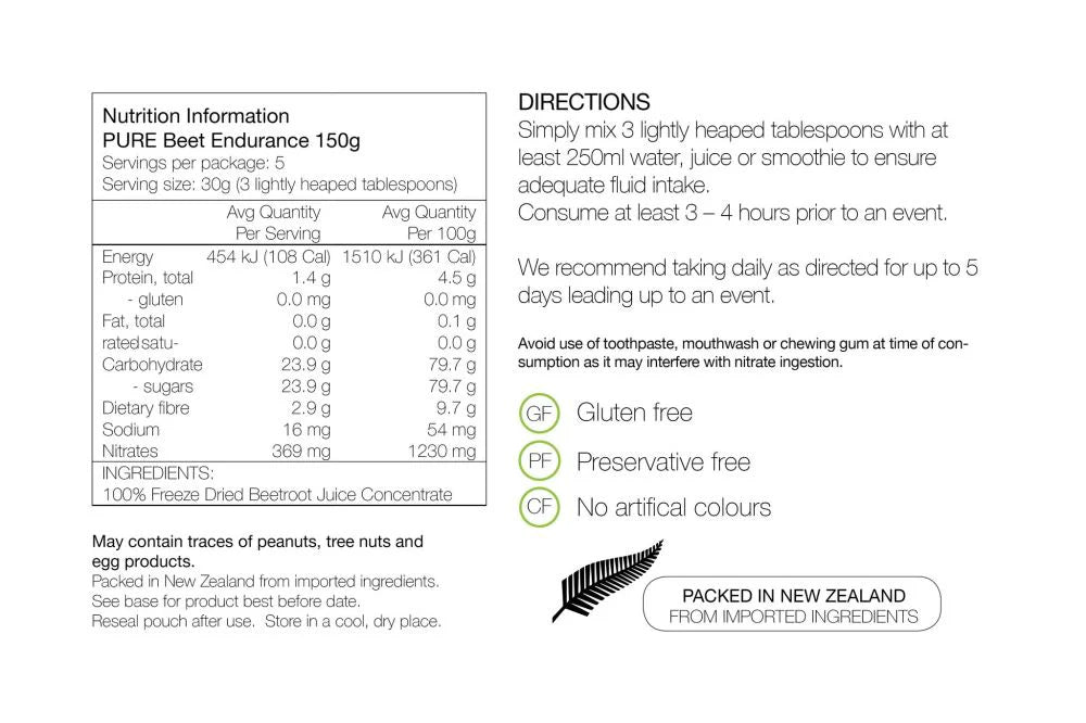PURE BEET ENDURANCE 150G