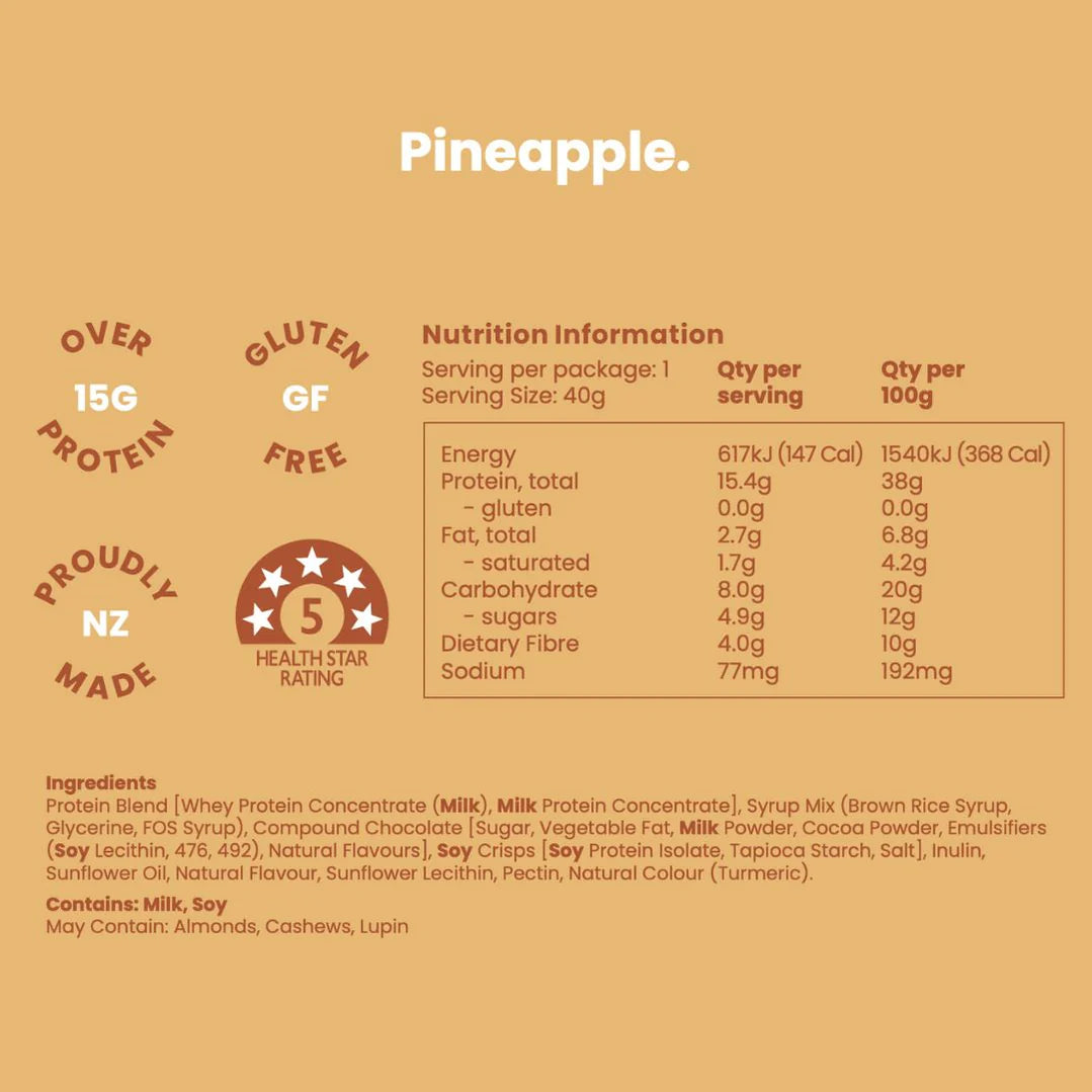 Nothing Naughty Protein Bar- Pineapple