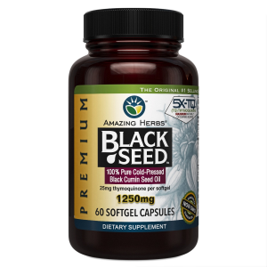 Amazing Herbs Black Seed Oil PREMIUM 1250mg in softgels 60SG