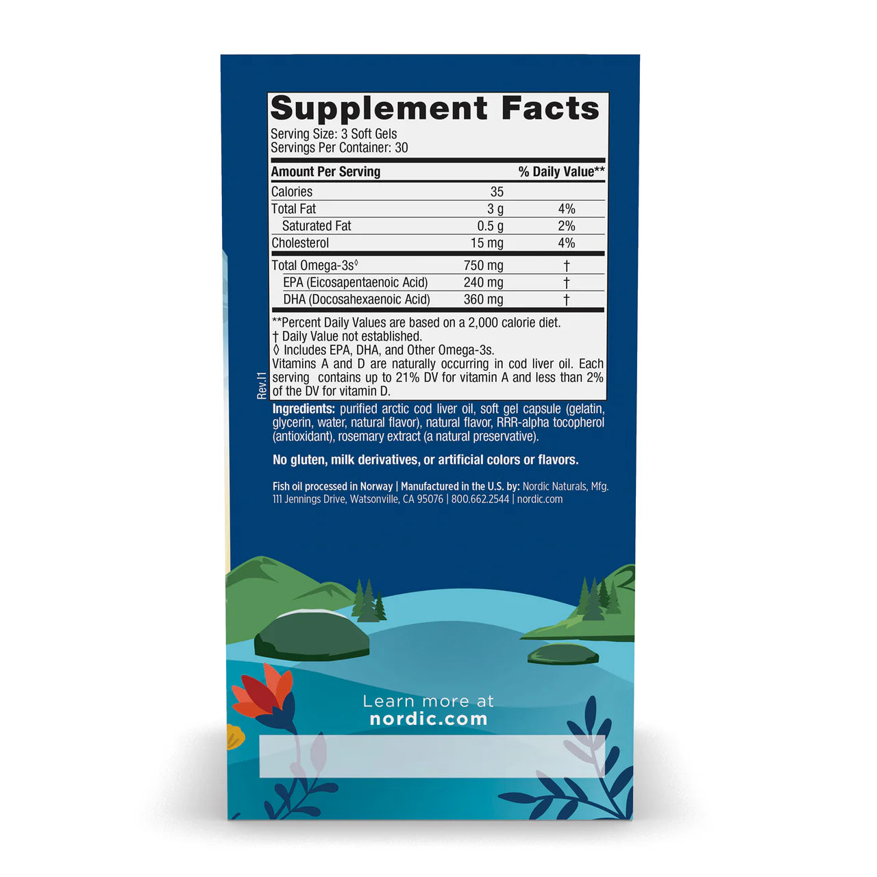 Nordic Naturals Cod Liver Oil - Lemon 90sg