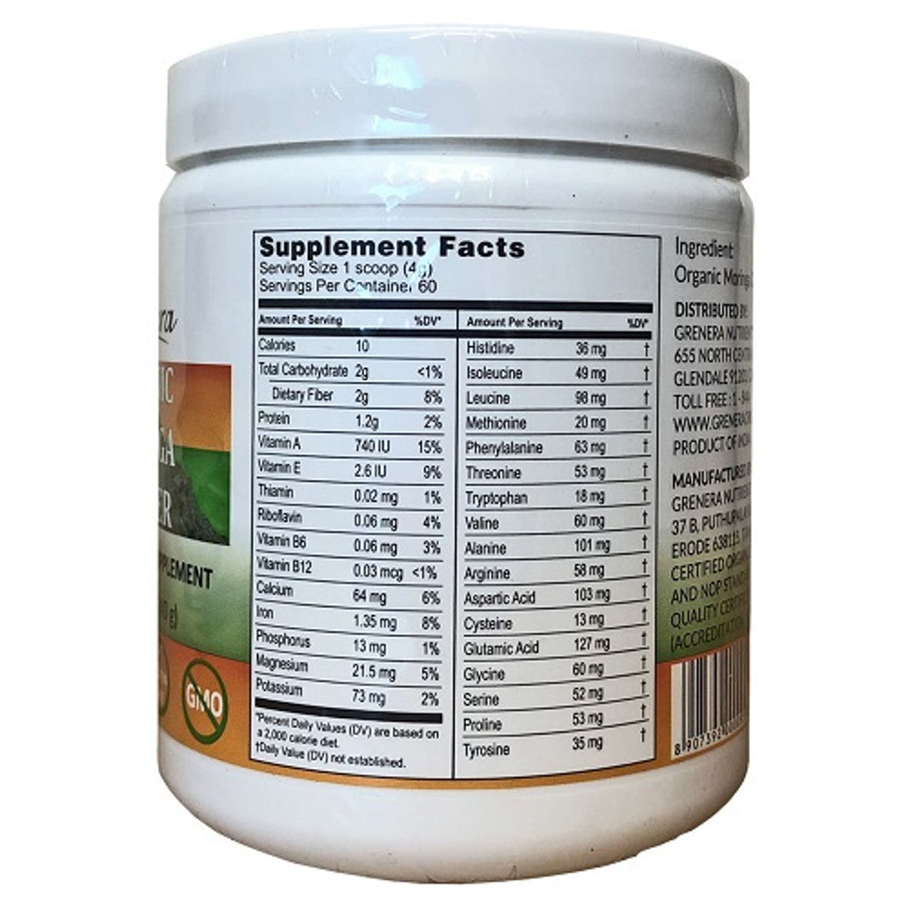 Grenera Moringa Leaf Powder ORGANIC 240g