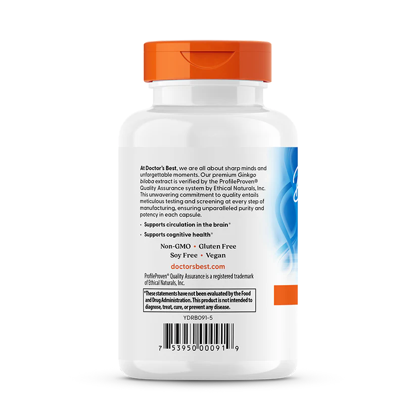 Doctor's Best Extra Strength Ginkgo (120mg) 120 Veggie Caps
