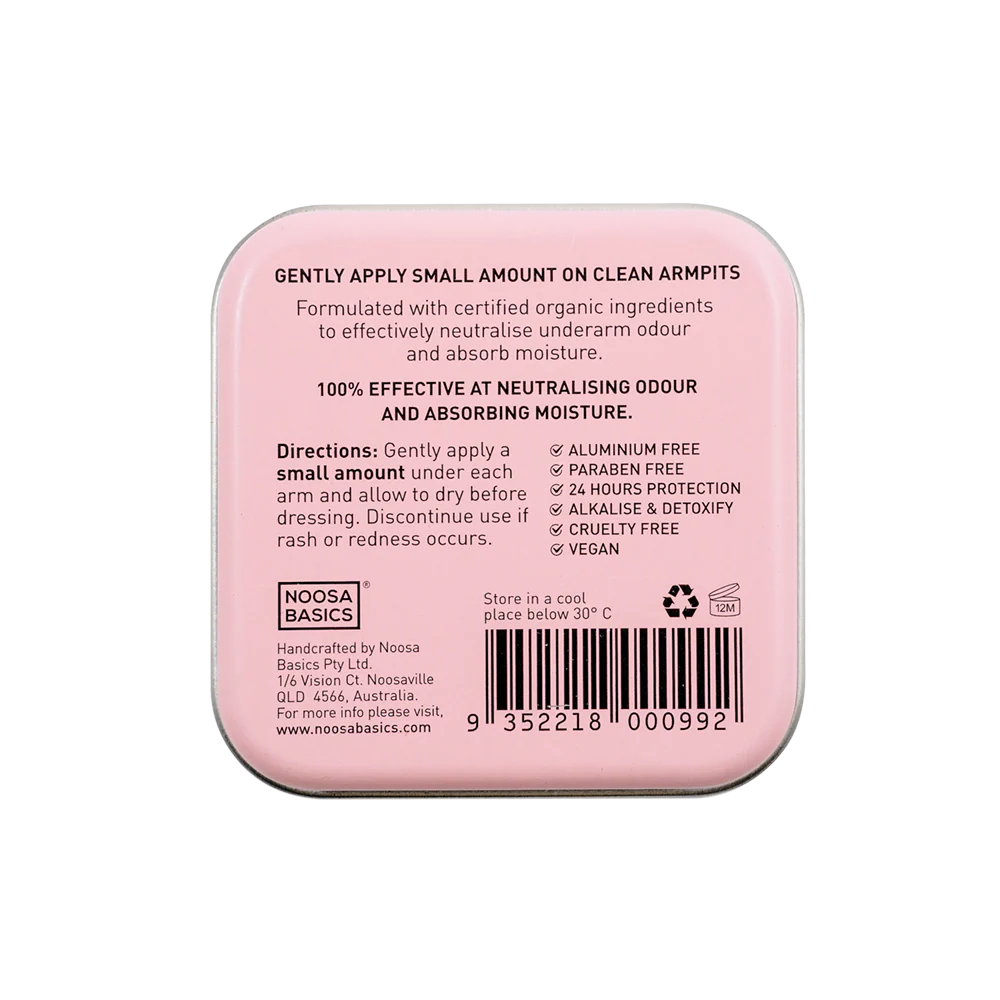 Noosa Basics Rose & Frankincense Deo Tin 50gram