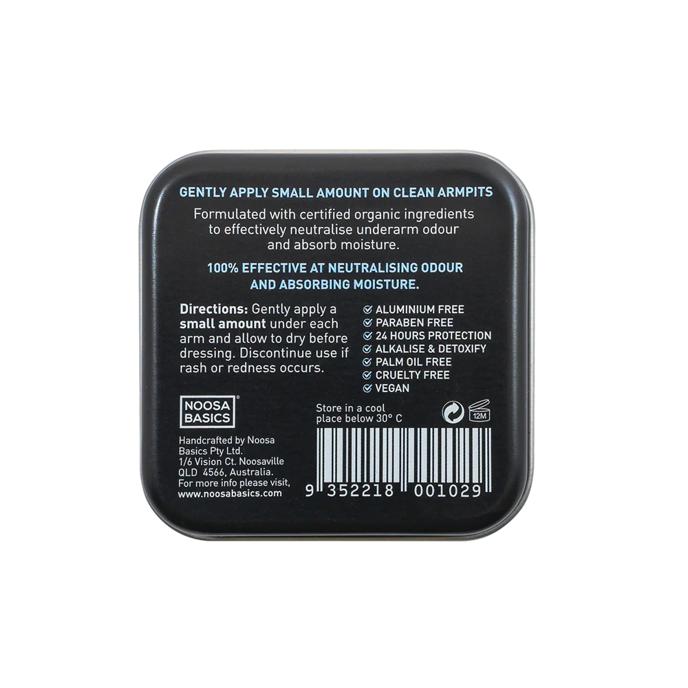Noosa Basics Charcoal & Eucalyptus Deo Tin 50 gram