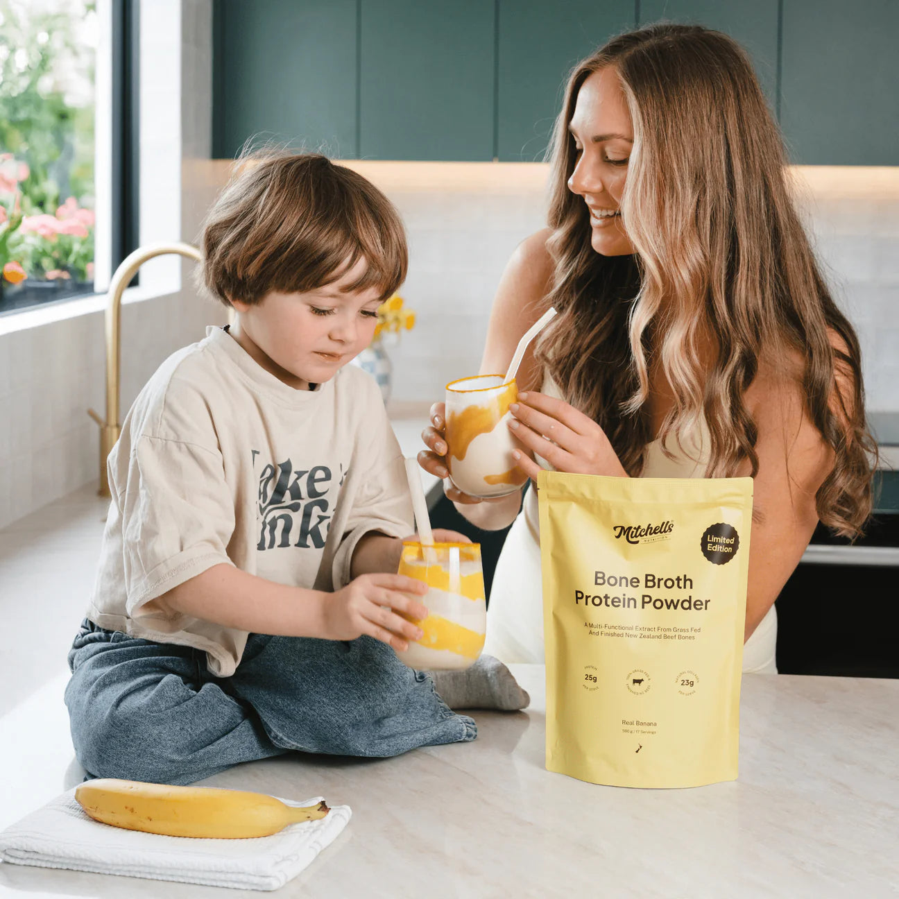 Mitchell's Bone Broth Protein Powder Real Banana 500gm