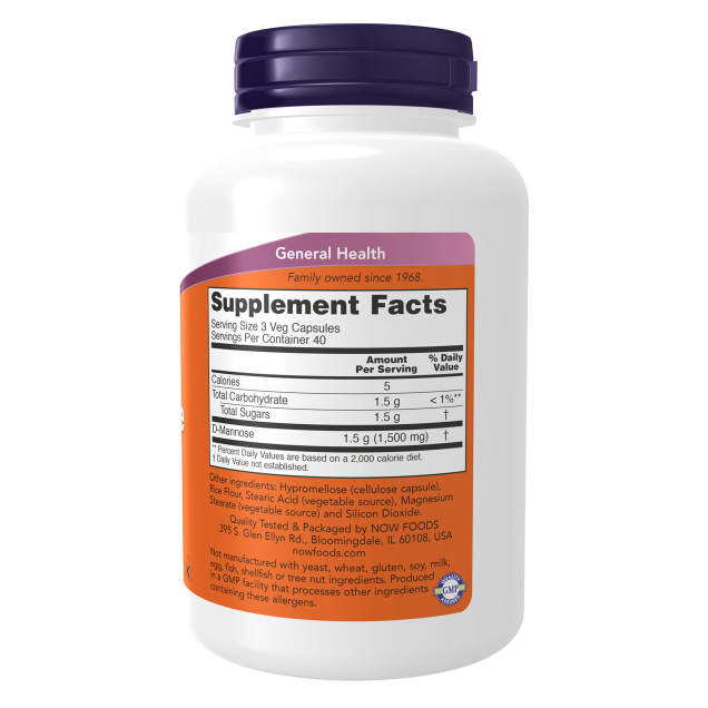 NOW D-Mannose, 500 mg 120 VC