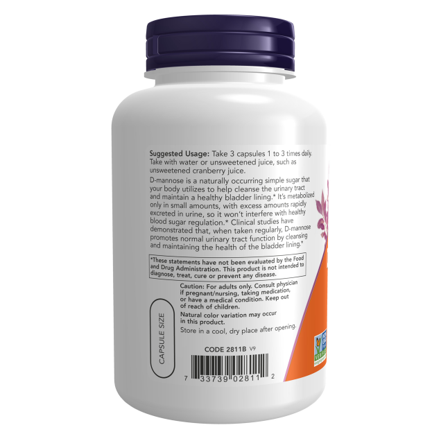 NOW D-Mannose, 500 mg 120 VC
