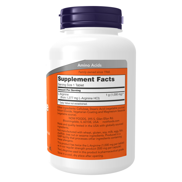 NOW L-Arginine, Double Strength 1000 mg 120T