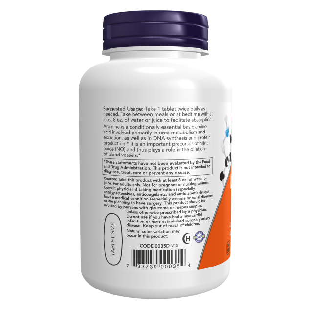 NOW L-Arginine, Double Strength 1000 mg 120T