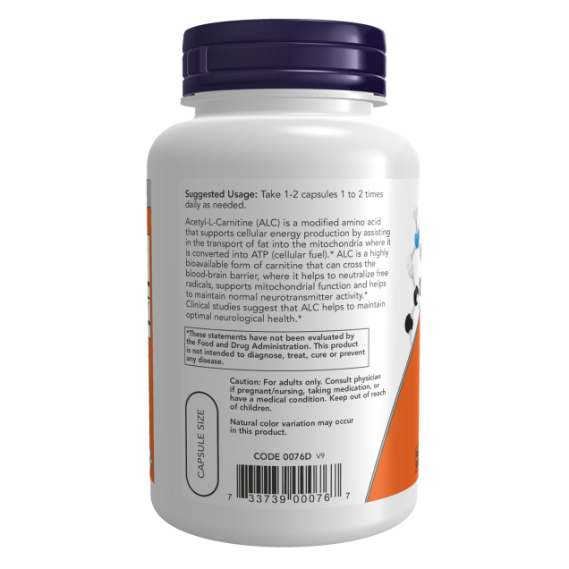 NOW Acetyl-L-Carnitine 500 mg 100VC