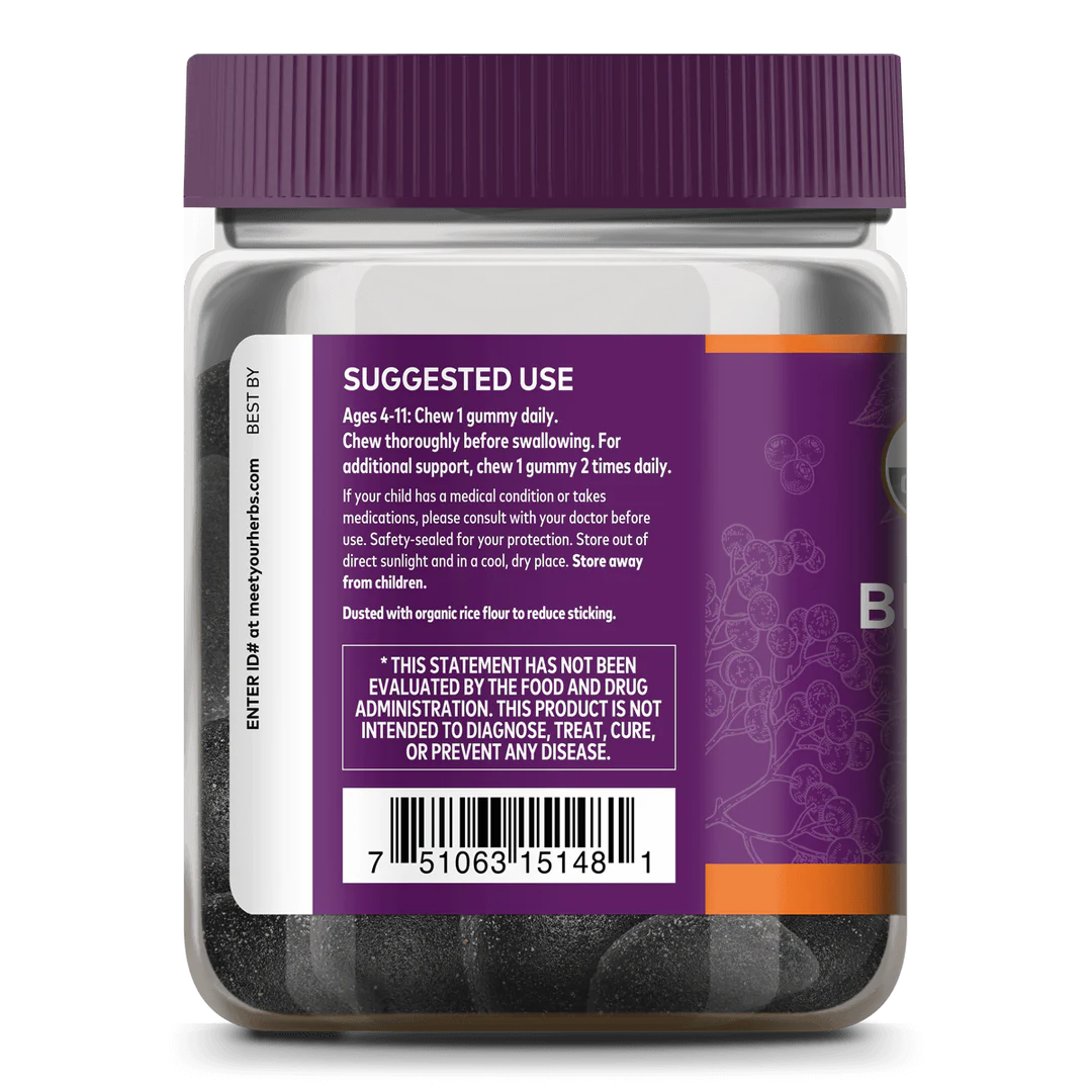 Gaia Black Elderberry Kids Daily Gummies 40 gummies