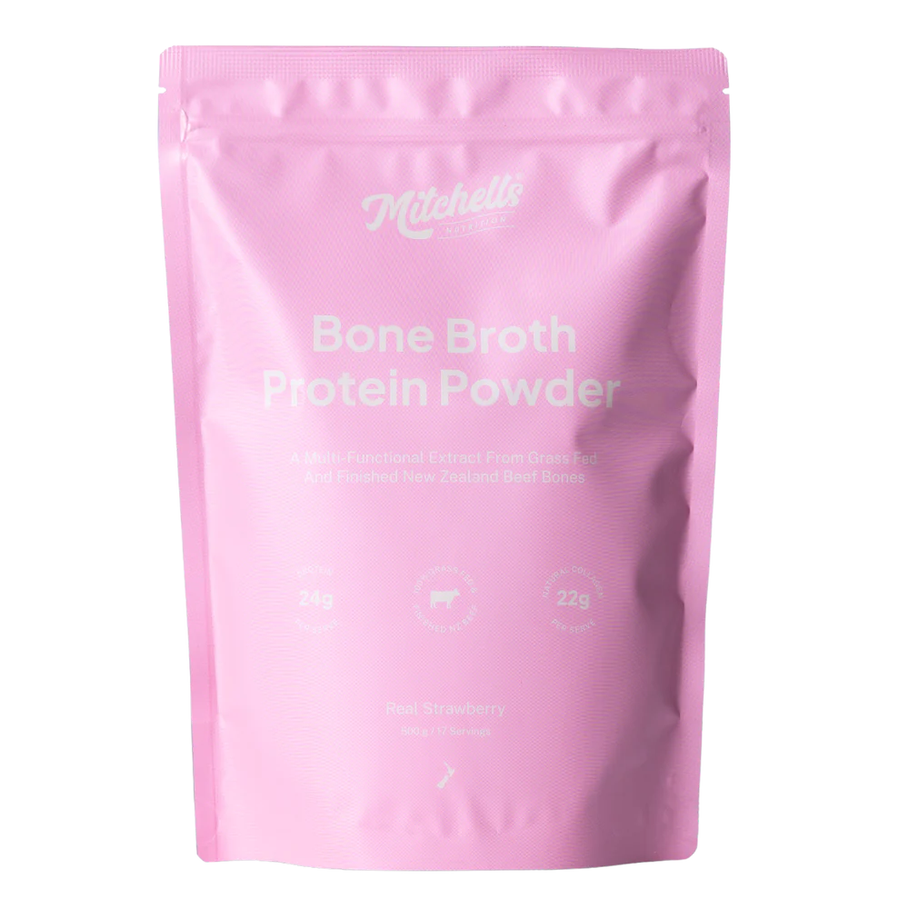 Mitchell's Bone Broth Protein -Strawberry 500G