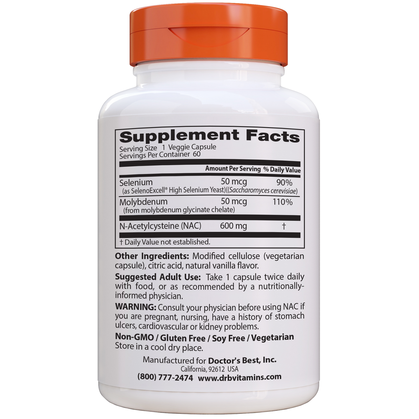 Doctor's Best NAC Detox Regulators 600mg 60caps