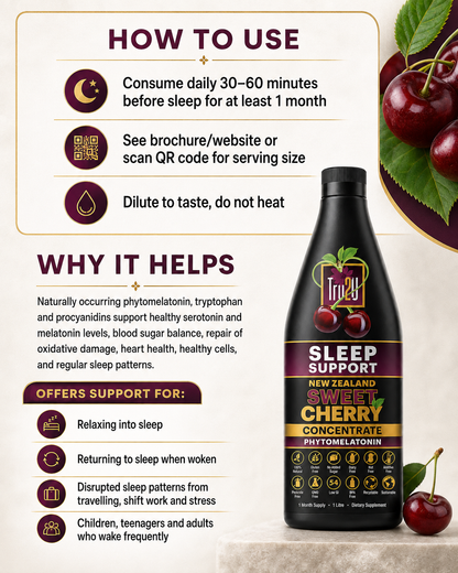 TRU2U Sweet Cherry Sleep Support, 1 litre