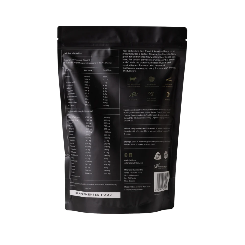 Mitchell's Sport Bone Broth Protein Powder Chocolate 500g