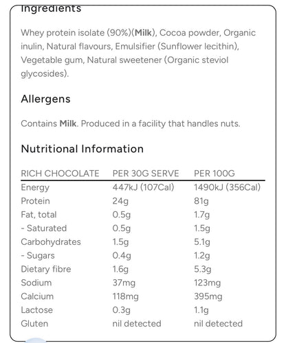 True Whey Protein Isolate Rich Chocolate 360gm