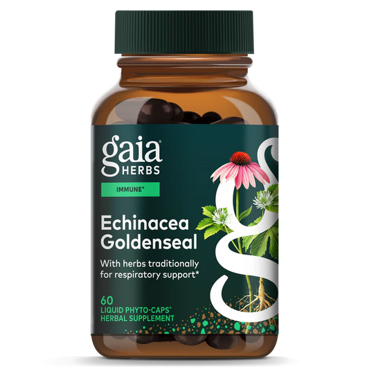 Gaia Herbs  Echinacea Goldenseal 60 Vegan  phytocaps