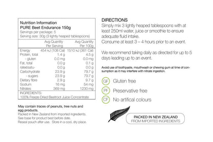 PURE BEET ENDURANCE 150G