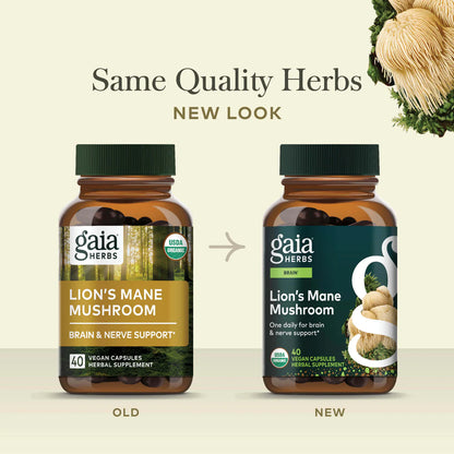 Gaia Herbs Lion's Mane Mushroom 40vc