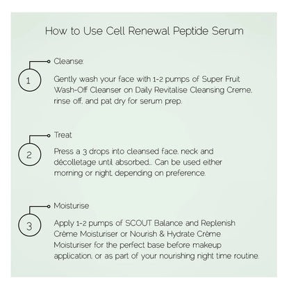 Scout Cosmetics Cell Renewal Peptide Serum with Green Tea, Ginseng and Fig