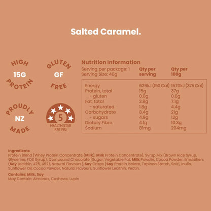 Nothing Naughty  Protein Bar- Salted Caramel