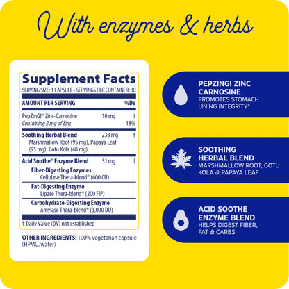Enzymedica Acid Soothe 30 caps