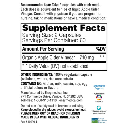 Enzymedica Apple Cider Vinegar 60 caps