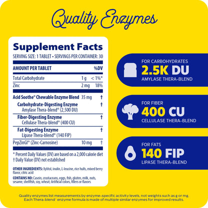 Enzymedica Acid Soothe Chewable Berry 30s
