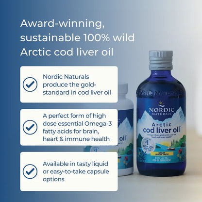 Nordic Naturals Cod Liver Oil - Lemon 90sg
