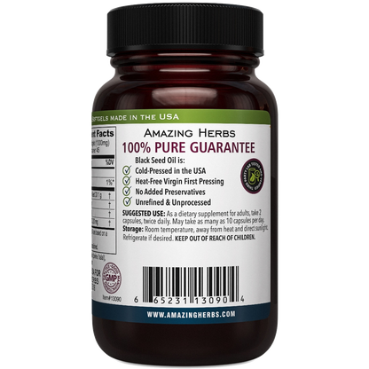 Amazing Herbs Black Seed Oil PREMIUM 500mg softgels 90SG