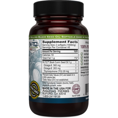 Amazing Herbs Black Seed Oil PREMIUM 500mg softgels 90SG