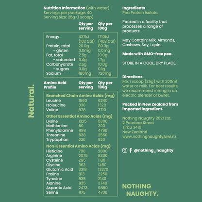 NOTN PEA PROTEIN POWDER 1LG Unflavoured