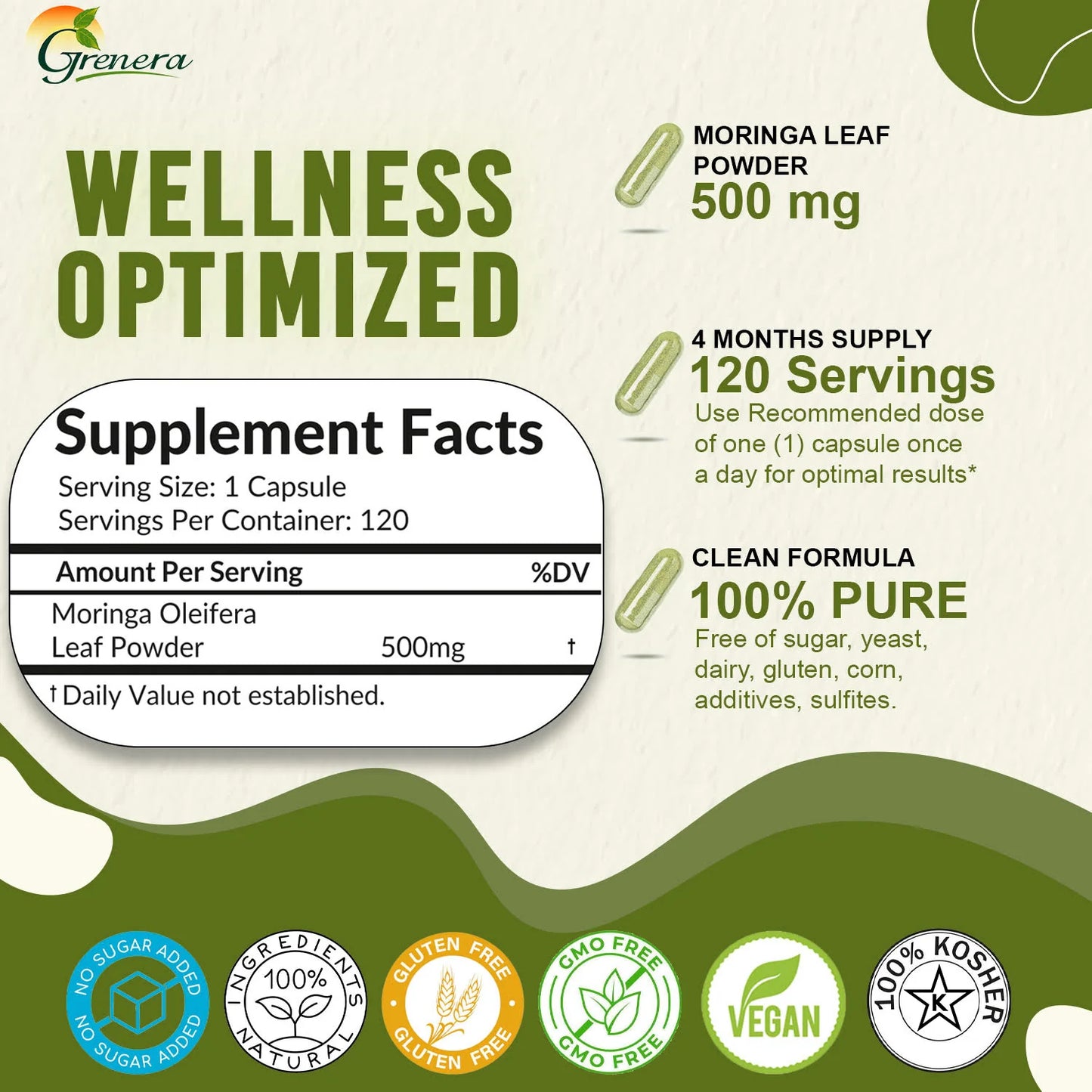 Grenera Moringa Capsules 120VC