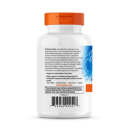 Doctor's Best Benfotiamine 150 + Alpha-Lipoic Acid 300mg 60 Veggie Caps