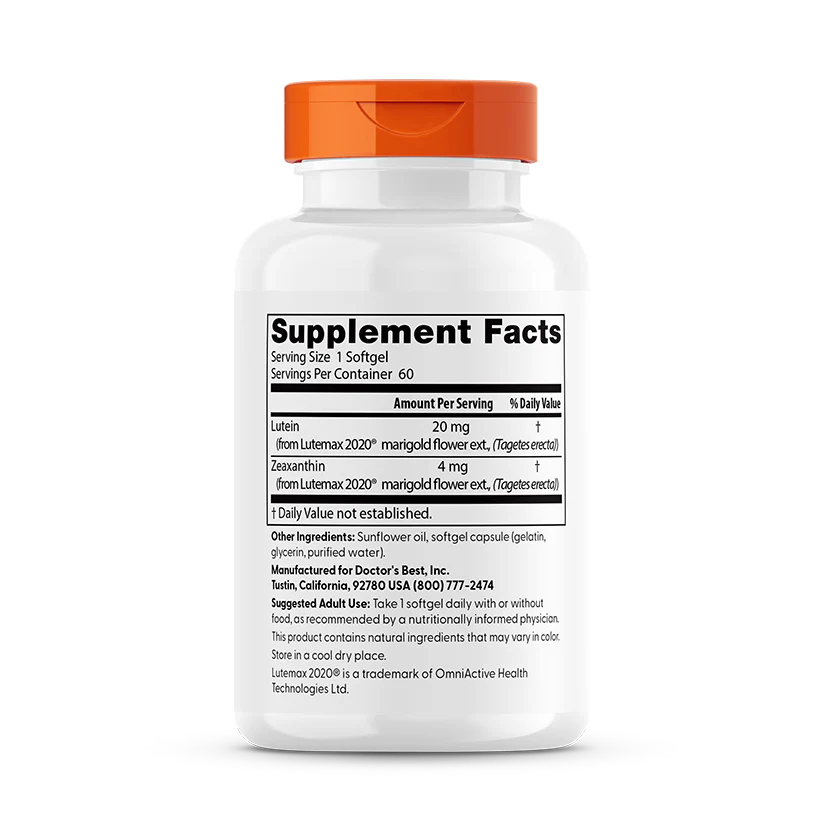 Doctor's Best Lutein with Lutemax (20mg) 60 Softgels