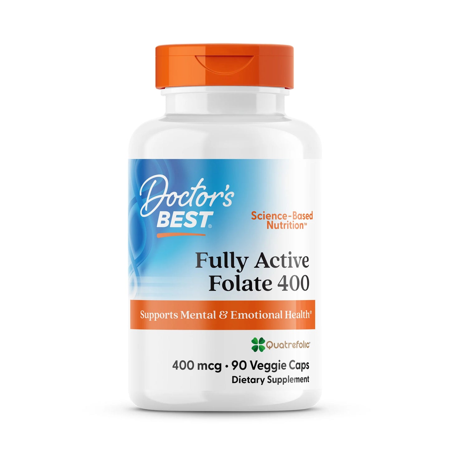 Doctor's Best Fully Active Folate with Quatrefolic (400mcg) 90 Veggie Caps
