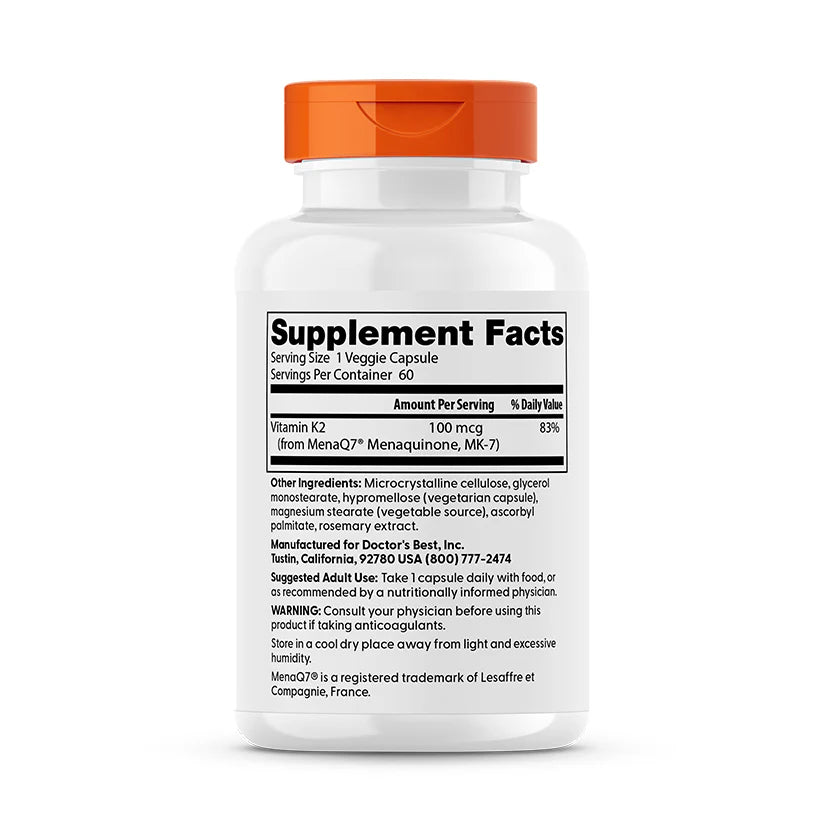 Doctor's Best K2 MK-7 100mcg 60 Veggie Caps
