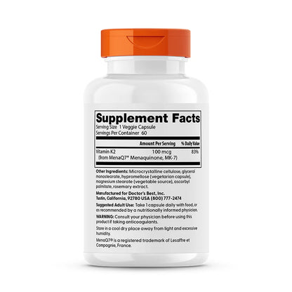 Doctor's Best K2 MK-7 100mcg 60 Veggie Caps