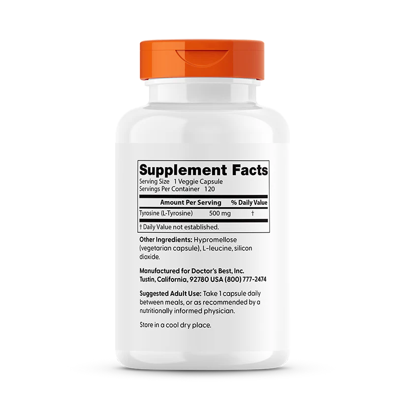 Doctor's Best L-Tyrosine (500mg) 120 Veggie Caps