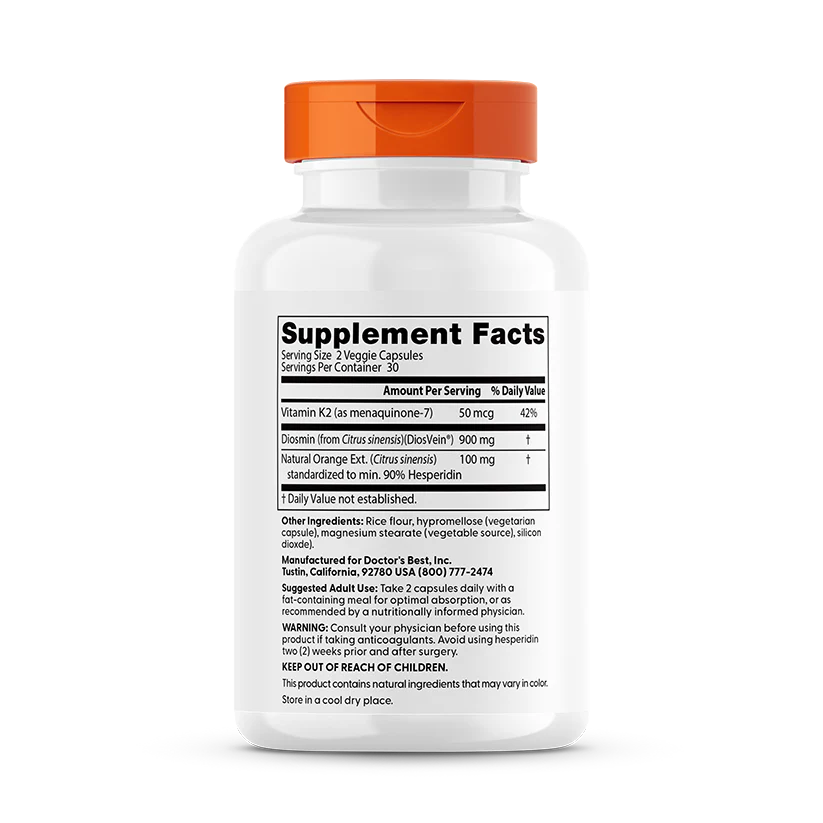 Doctor's Best Vein Support with DiosVein and MenaQ7 60 Veggie Caps