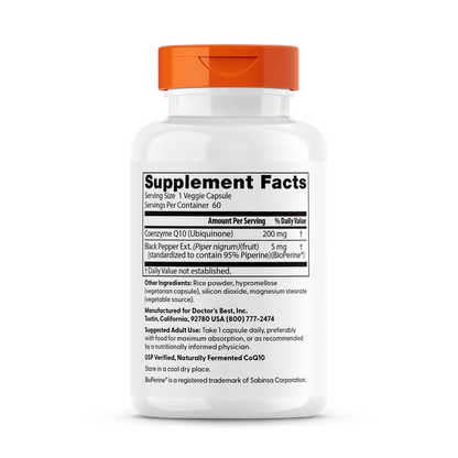Doctor's Best High Abs COQ10 200mg 60 Veggie Caps