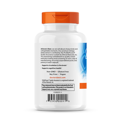 Doctor's Best Extra Strength Ginkgo (120mg) 120 Veggie Caps
