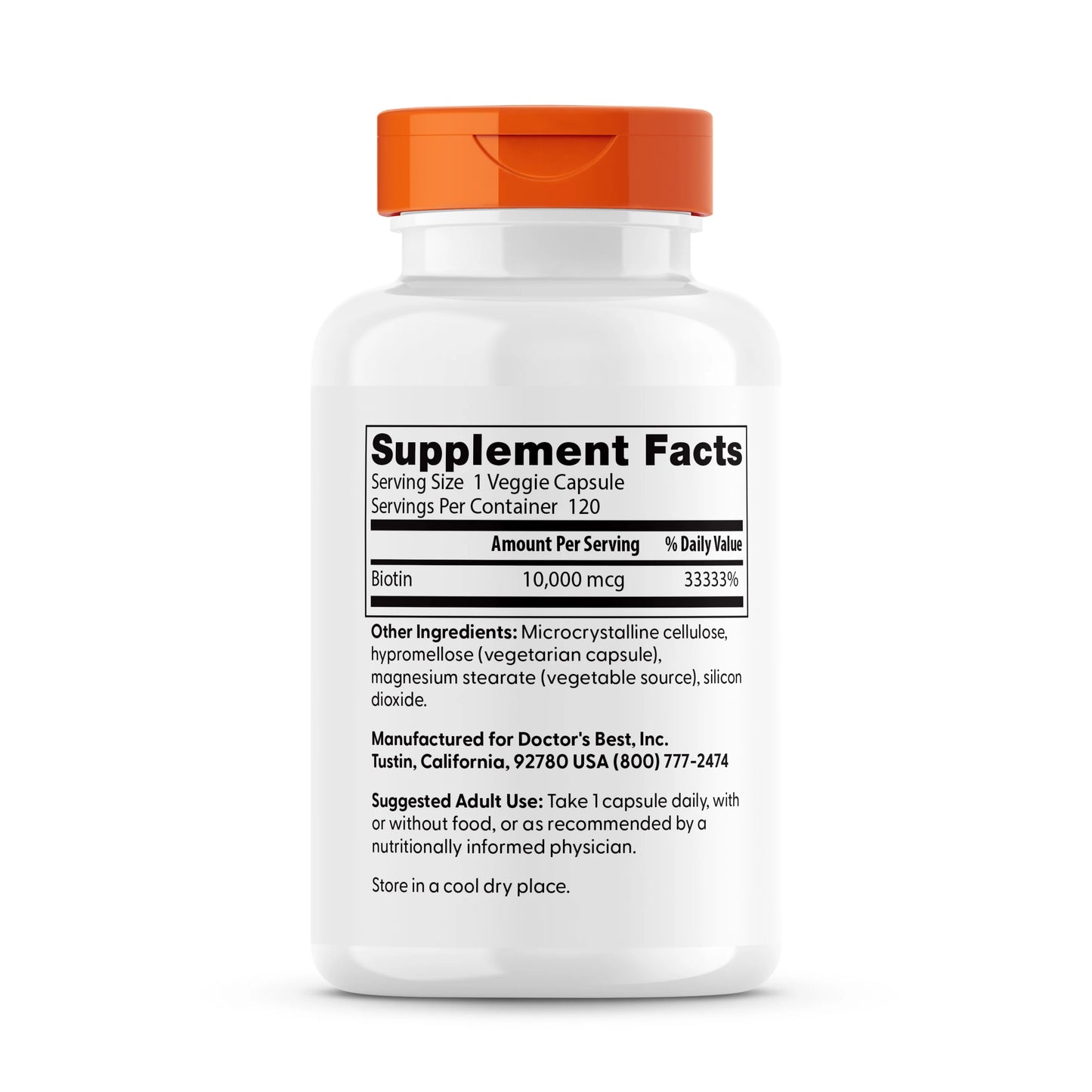 Doctor's Best Biotin (10,000mcg) 120 Veggie Caps