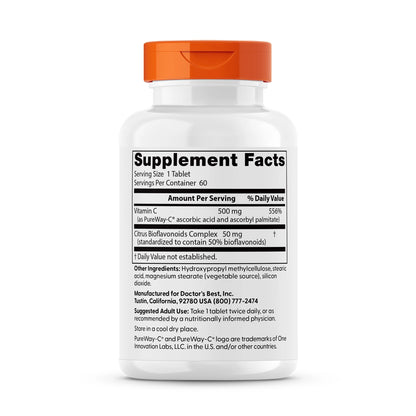 Doctor's Best High Absorption Vitamin C with PureWay-C 60 Tablets